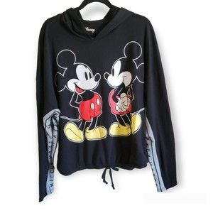 DISNEY Mickey Mouse Black Lightweight hooded Sweatshirt Size Junior XXXL(21)